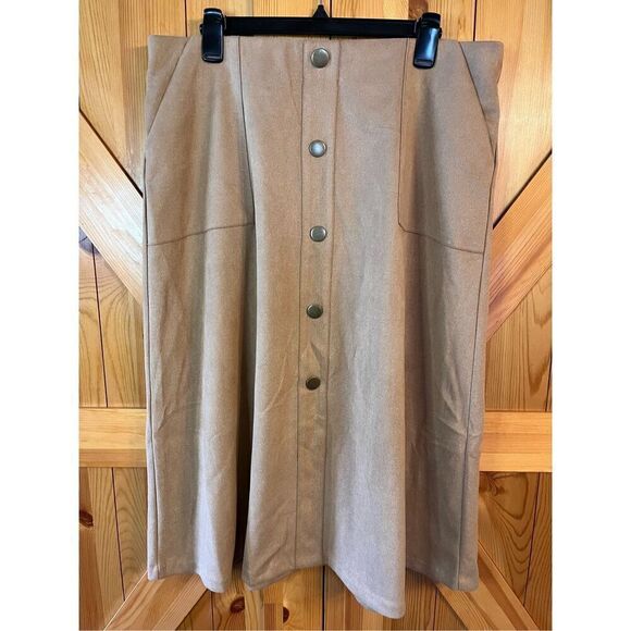 Cato Women's Maxi Skirt Plus Size 14W 16W Brown nwt (3176) - Picture 1 of 5